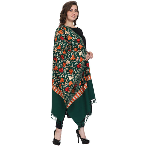 Women's Aari Embroidered Wool Stole